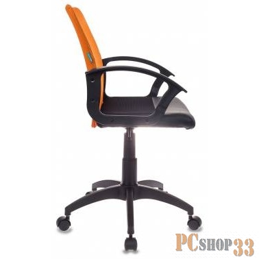 Кресло Бюрократ CH-590/OR/BLACK спинка сетка оранжевый сиденье черный искусственная кожа