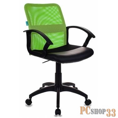 Кресло Бюрократ CH-590/SD/BLACK спинка сетка салатовый сиденье черный искусственная кожа