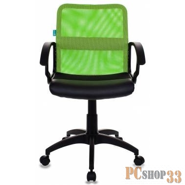 Кресло Бюрократ CH-590/SD/BLACK спинка сетка салатовый сиденье черный искусственная кожа