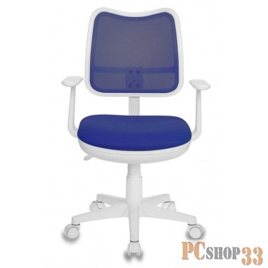 Кресло Бюрократ CH-W797/BL/TW-10 спинка сетка синий сиденье синий TW-10 колеса белый/синий (пластик