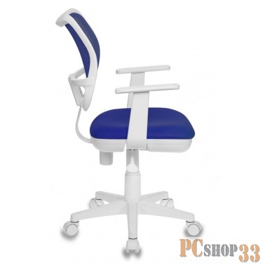 Кресло Бюрократ CH-W797/BL/TW-10 спинка сетка синий сиденье синий TW-10 колеса белый/синий (пластик