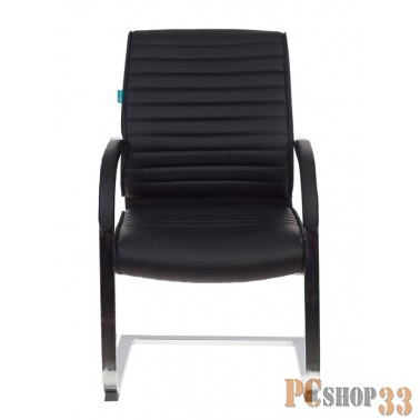 Кресло Бюрократ T-8010-LOW-V/BLACK на полозьях черный искусственная кожа