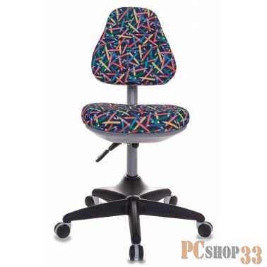 Кресло детское Бюрократ KD-2/G/PENCIL-BL синий карандаши