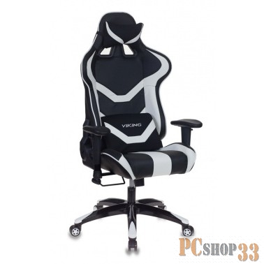 Кресло игровое Бюрократ CH-772N/BL+WHITE две подушки черный/белый искусственная кожа (пластик черный