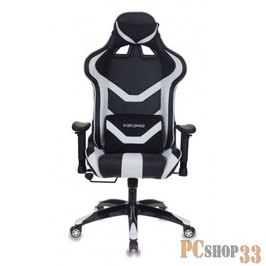 Кресло игровое Бюрократ CH-772N/BL+WHITE две подушки черный/белый искусственная кожа (пластик черный