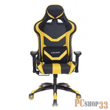 Кресло игровое Бюрократ CH-772N/BL+YELLOW две подушки черный/желтый искусственная кожа