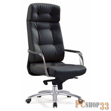 Кресло руководителя Бюрократ _DAO/BLACK черный кожа крестовина алюминий