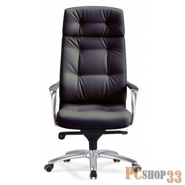 Кресло руководителя Бюрократ _DAO/BLACK черный кожа крестовина алюминий