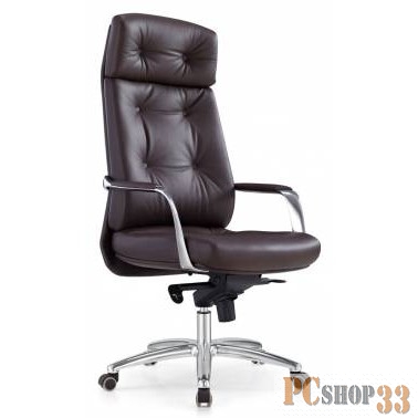 Кресло руководителя Бюрократ _DAO/BROWN коричневый кожа крестовина алюминий