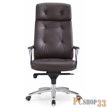 Кресло руководителя Бюрократ _DAO/BROWN коричневый кожа крестовина алюминий