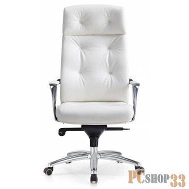 Кресло руководителя Бюрократ _DAO/WHITE белый кожа крестовина алюминий