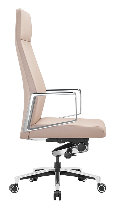 Кресло руководителя Бюрократ _JONS/BEIGE бежевый кожа крестовина алюминий