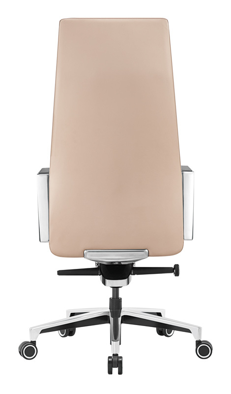 Кресло руководителя Бюрократ _JONS/BEIGE бежевый кожа крестовина алюминий