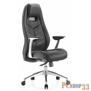 Кресло руководителя Бюрократ ZEN/BLACK черный кожа крестовина алюминий