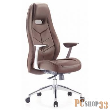 Кресло руководителя Бюрократ _ZEN/BROWN коричневый кожа крестовина алюминий