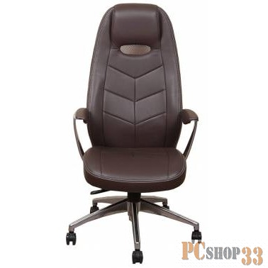Кресло руководителя Бюрократ _ZEN/BROWN коричневый кожа крестовина алюминий