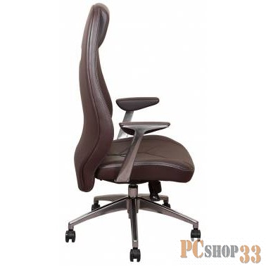 Кресло руководителя Бюрократ _ZEN/BROWN коричневый кожа крестовина алюминий