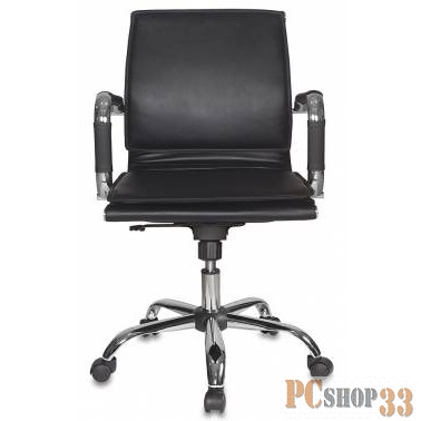 Кресло руководителя Бюрократ CH-993-Low/Black низкая спинка черный искусственная кожа крестовина хро