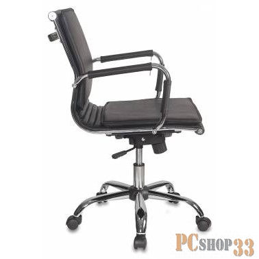 Кресло руководителя Бюрократ CH-993-Low/Black низкая спинка черный искусственная кожа крестовина хро