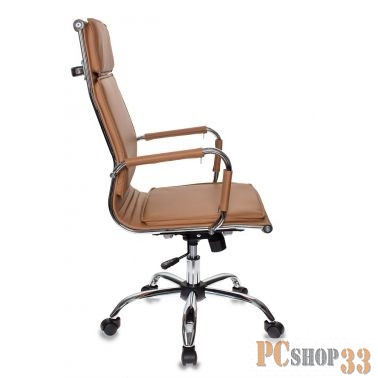 Кресло руководителя Бюрократ CH-993/camel светло-коричневый искусственная кожа крестовина хромирован