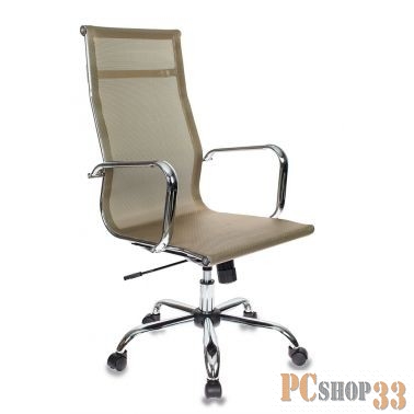 Кресло руководителя Бюрократ CH-993/gold золотистый сетка крестовина хром