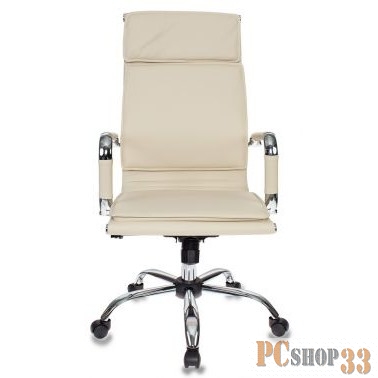 Кресло руководителя Бюрократ CH-993/ivory слоновая кость искусственная кожа крестовина хромированная