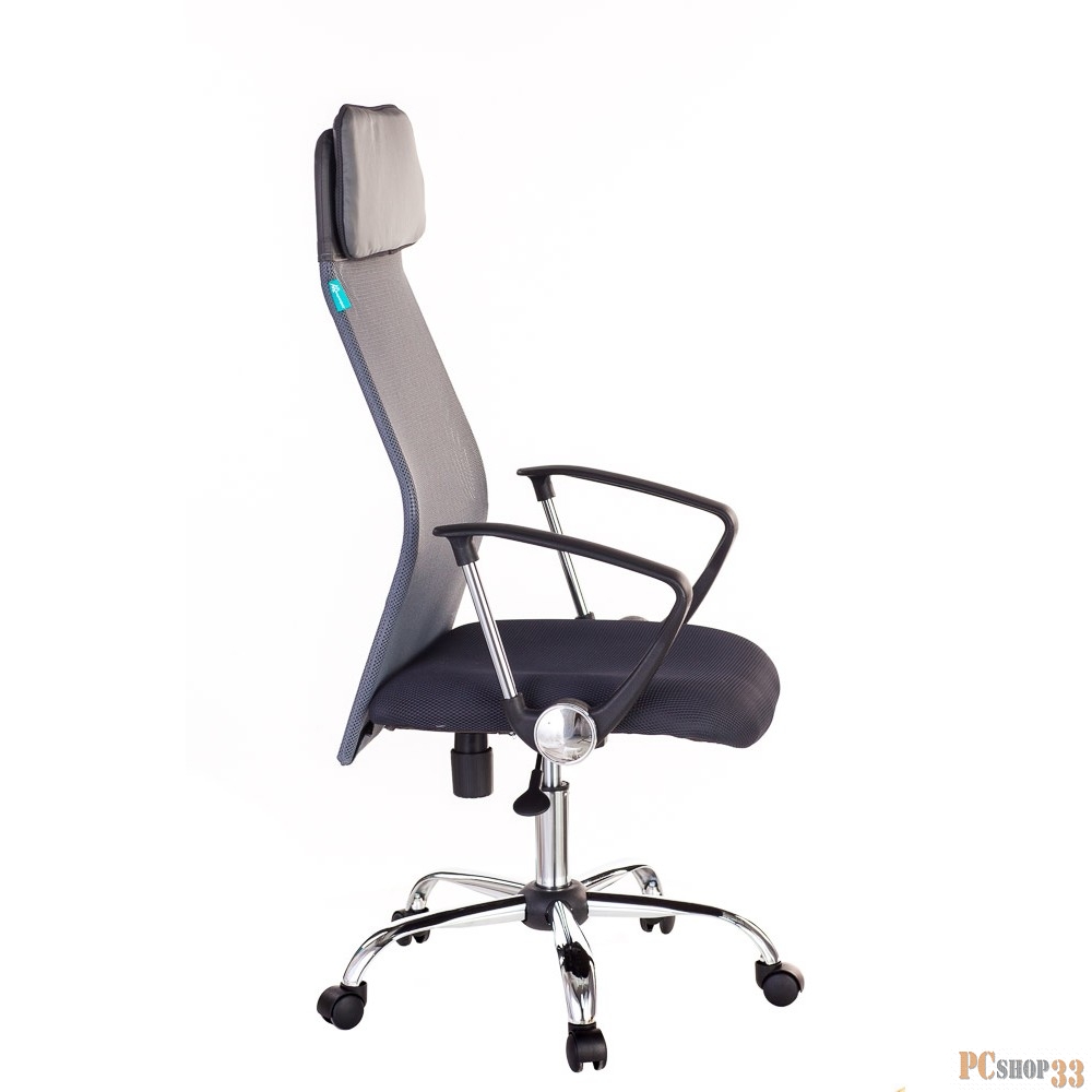 Кресло руководителя Бюрократ KB-6N/SL/DG/TW-12 серый TW-04 TW-12 сетка крестовина хром