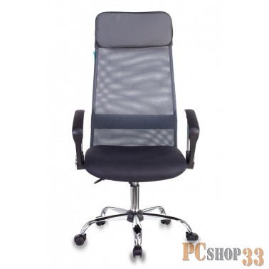 Кресло руководителя Бюрократ KB-6N/SL/DG/TW-12 серый TW-04 TW-12 сетка крестовина хром