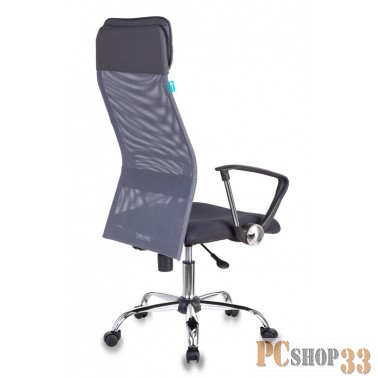 Кресло руководителя Бюрократ KB-6N/SL/DG/TW-12 серый TW-04 TW-12 сетка крестовина хром