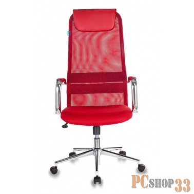 Кресло руководителя Бюрократ KB-9N/R/TW-97N красный TW-35N TW-97N сетка крестовина хром