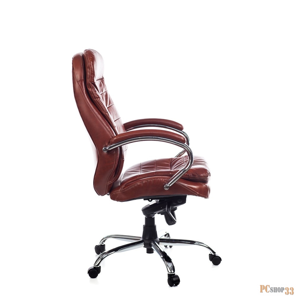 Кресло руководителя Бюрократ T-9950AXSN/Brown сиденье коричневый кожа/кожзам крестовина хром