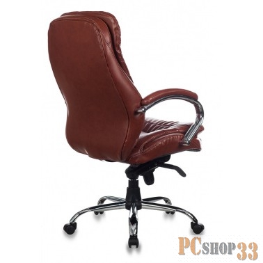 Кресло руководителя Бюрократ T-9950AXSN/Brown сиденье коричневый кожа/кожзам крестовина хром