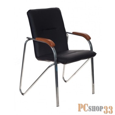 Стул Бюрократ S-SAMBA/BLACK черный зеркальный хром искусственная кожа