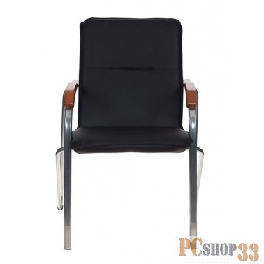 Стул Бюрократ S-SAMBA/BLACK черный зеркальный хром искусственная кожа