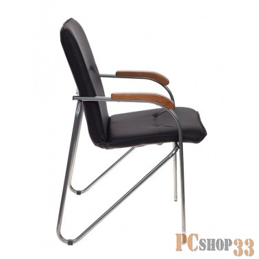 Стул Бюрократ S-SAMBA/BLACK черный зеркальный хром искусственная кожа