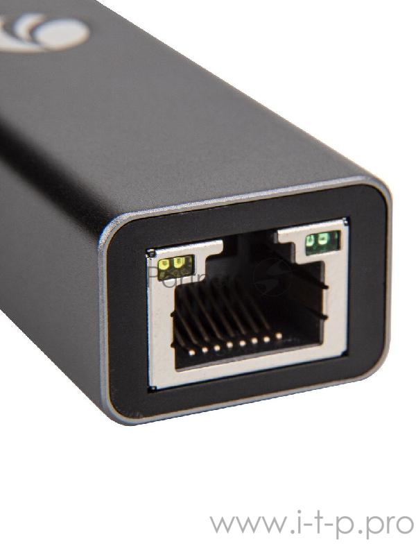 Кабель-переходник USB 3.0 (Am) --> LAN RJ-45 Ethernet 1000 Mbps, Aluminum Shell, VCOM <DU312M>