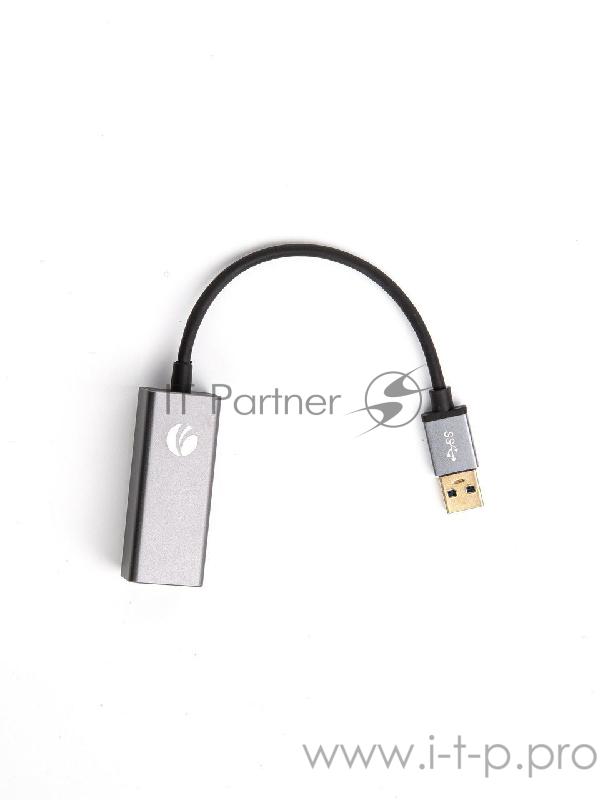 Кабель-переходник USB 3.0 (Am) --> LAN RJ-45 Ethernet 1000 Mbps, Aluminum Shell, VCOM <DU312M>
