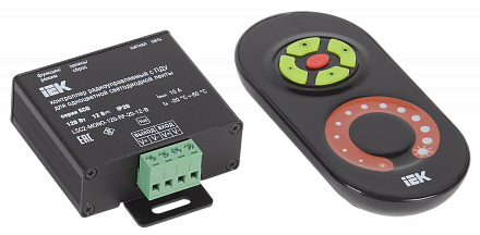 Iek LSC2-MONO-120-RF-20-12-B Контроллер с ПДУ радио (черный) MONO 1 канал 12В, 10А, 120Вт IEK-eco