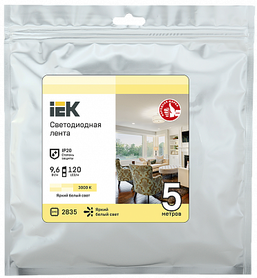 IEK LSR1-1-120-20-3-05 Лента LED 5м LSR-2835WW120-9,6-IP20-12В