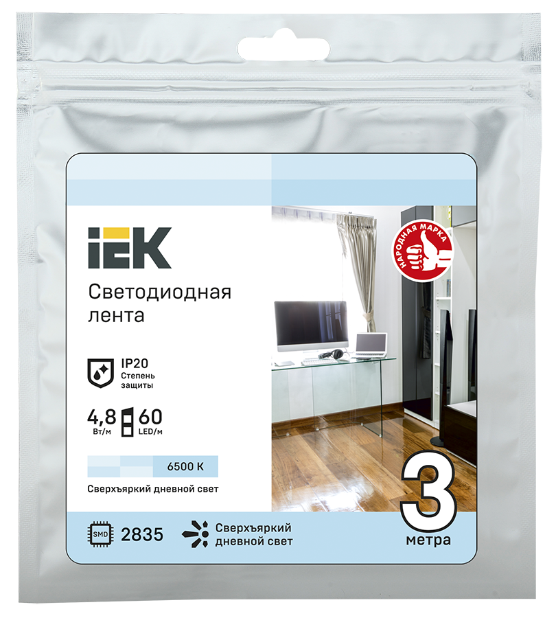 IEK LSR1-2-060-20-3-03 Лента LED 3м LSR-2835W60-4,8-IP20-12В