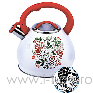 Чайник для плиты ЗАБАВА PK-3004 Рябина, 3,0л, нержавейка