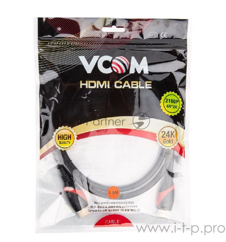 Кабель HDMI 19M/M ver. 2.0 black red, 1.5m VCOM <CG525-R-1.5>