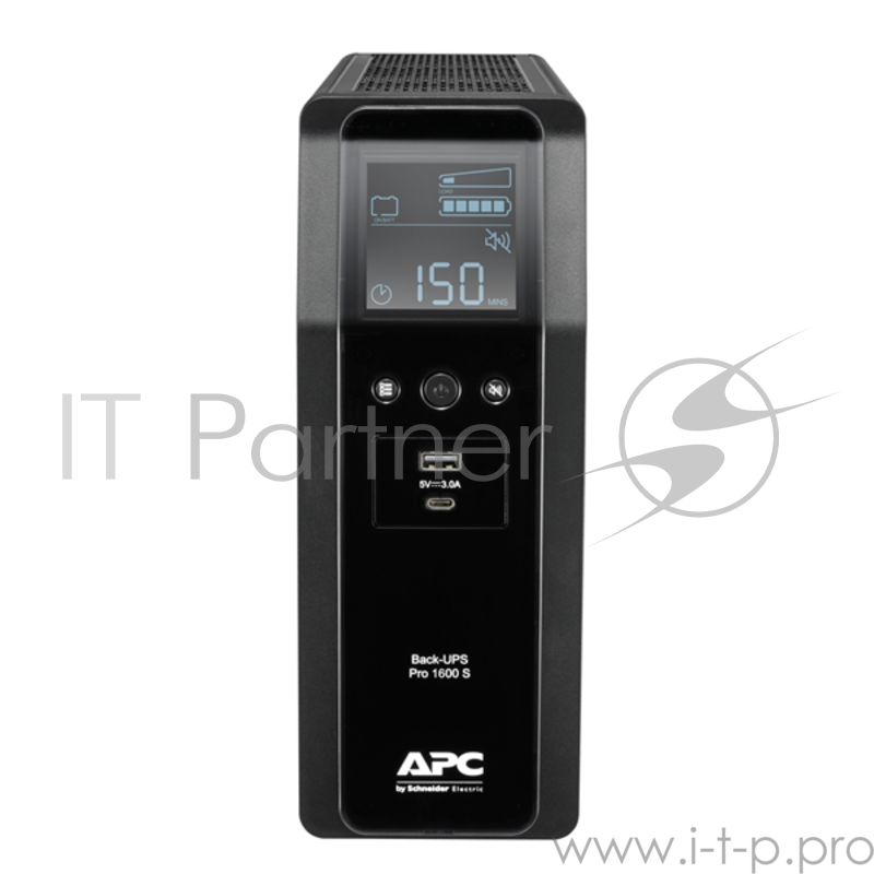ИБП APC Back-UPS Pro BR 1600VA/960W, Sinewave,8xC13 Outlets(2 Surge & 6 batt.), AVR, LCD, Data/DSL protect, USB