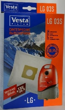 Комплект пылесборников Vesta filter LG 03 S 4шт+2фильтра