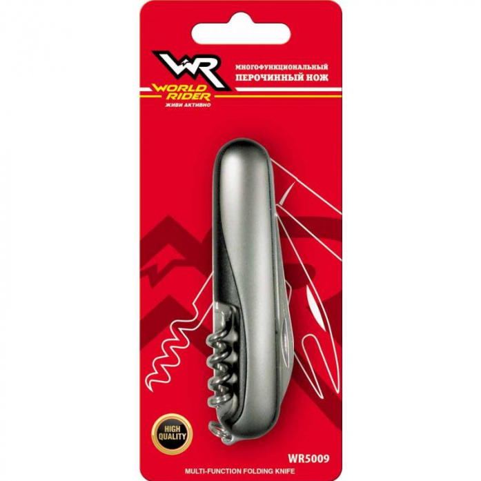 Дачный нож 4в1 лезвие/штопор/открывалка/вилка World Rider WR 5009