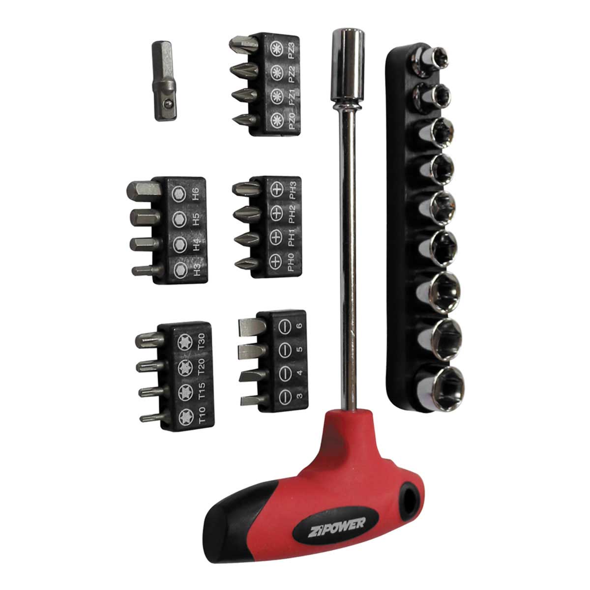 Набор головок и бит ZIPOWER PM 5155 31пр. в тубе