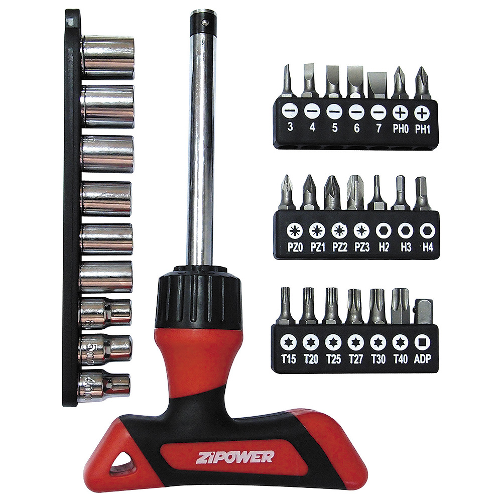 Набор инструмента ZIPOWER PM 5119 31 пр Т-образная отвертка+биты+головки