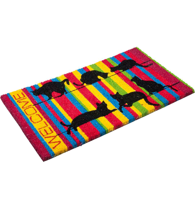 Коврик кокосовый VORTEX 22425 Кошки 35*60см, ворс 15мм, на ПВХ основе