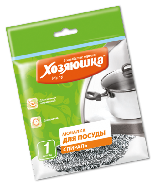 Мочалка для посуды спираль ХОЗЯЮШКА Мила 02010 1шт.