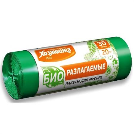 Пакеты для мусора ХОЗЯЮШКА Мила 07025 30л 20шт.биоразлаг. в рулоне